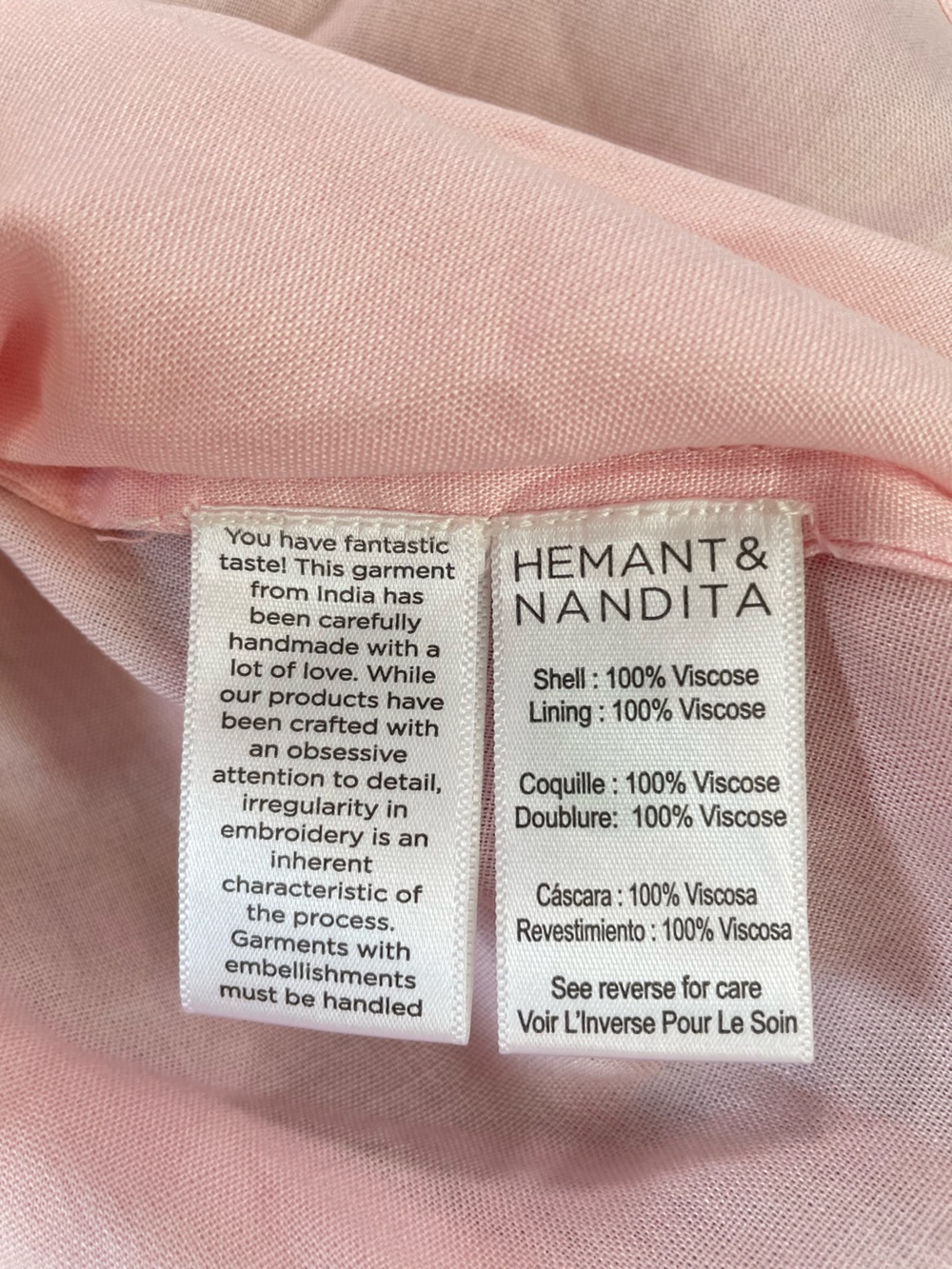 HEMANT & NANDITA Pink Floral Halter Maxi Dress, Size Medium - Picture 8 of 9